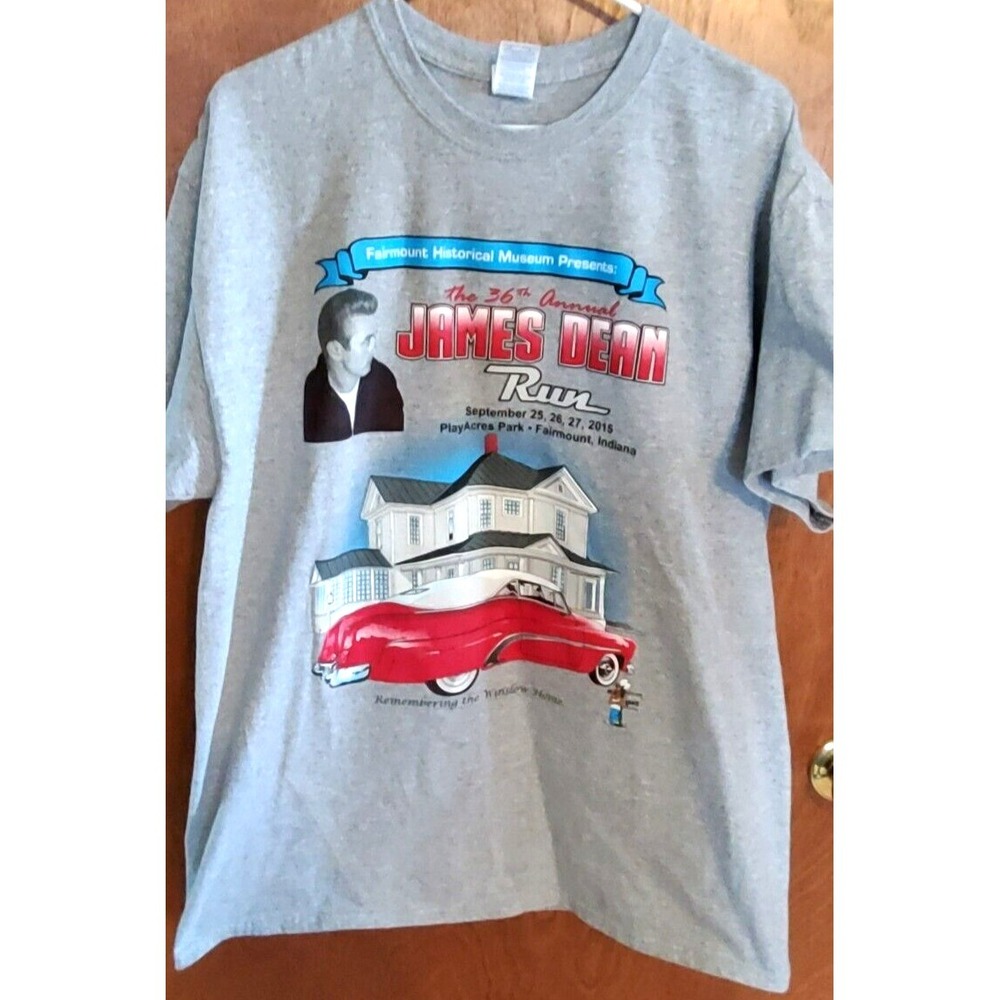 James Dean TShirt‎ 2015 Annual Car Show Fairmount Gray SIZE XL UNWORN
